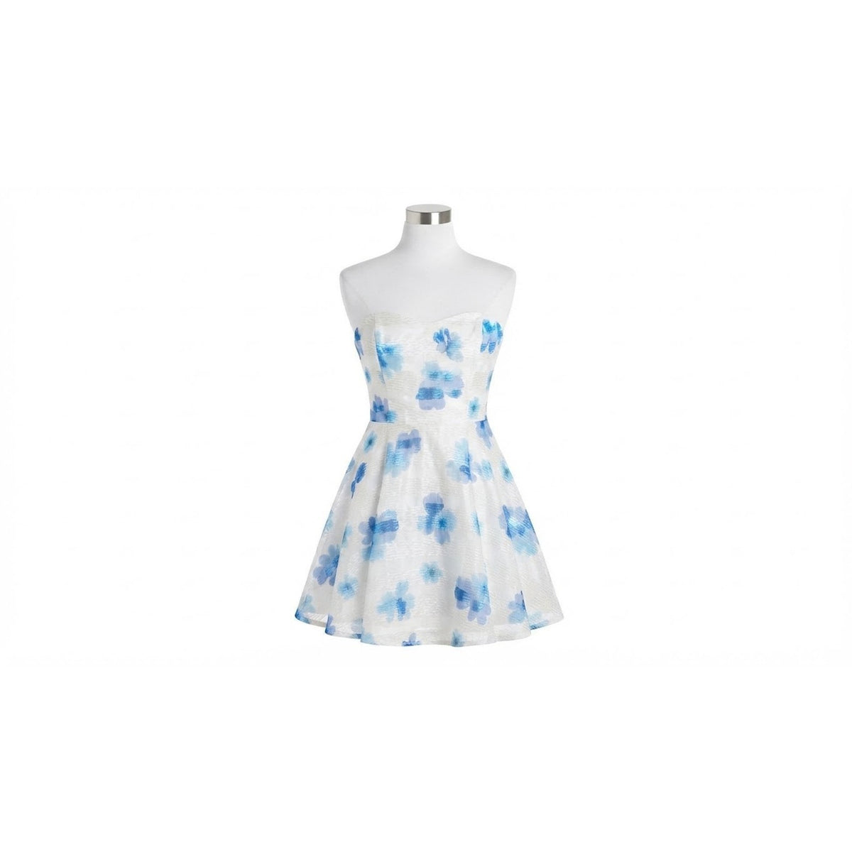White Floral Mini Dress Strapless Princess Fairy