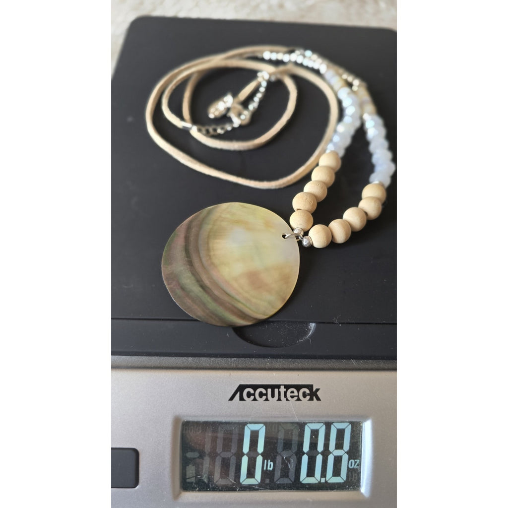 Authentic Tommy Bahama Mother of Pearl Shell Pendant Necklace - Resortwear Boho