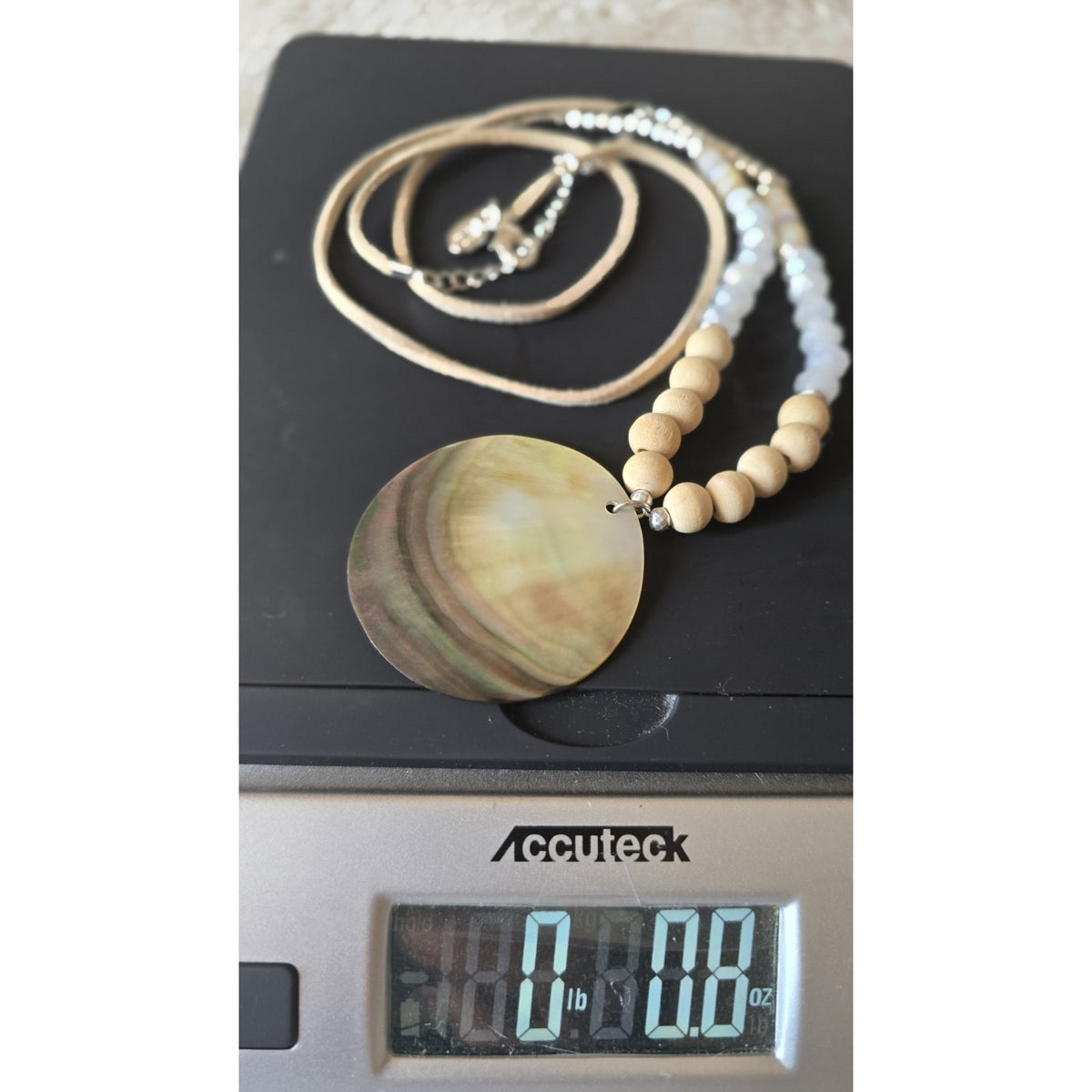Authentic Tommy Bahama Mother of Pearl Shell Pendant Necklace - Resortwear Boho