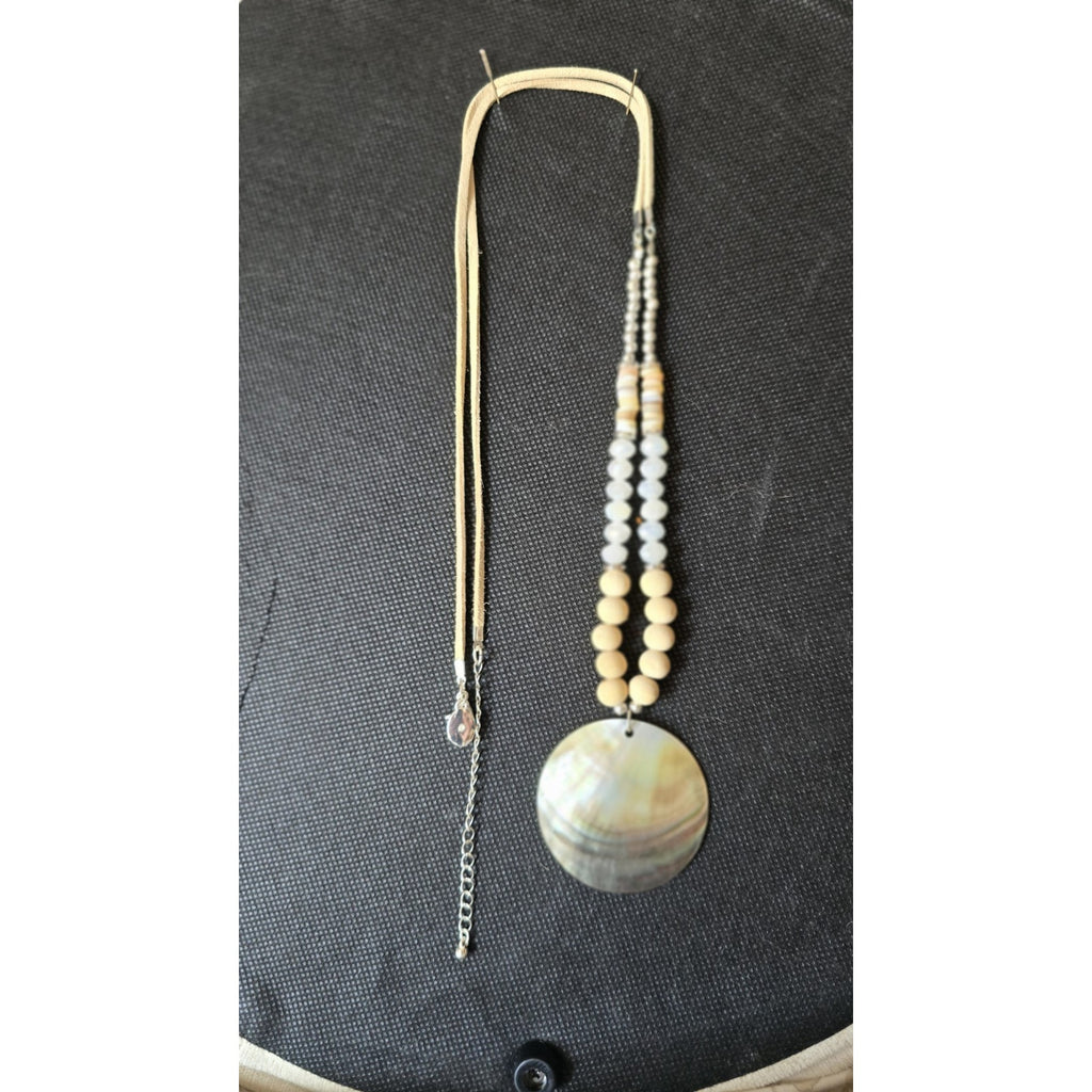 Authentic Tommy Bahama Mother of Pearl Shell Pendant Necklace - Resortwear Boho