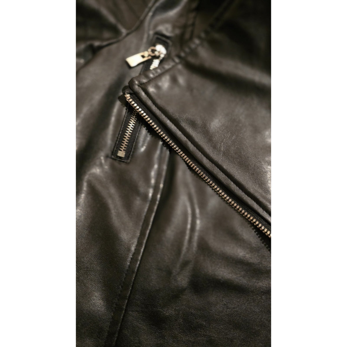 Y2k Fashion Nova Black Faux Leather Moto Biker Jacket – Women's Size S