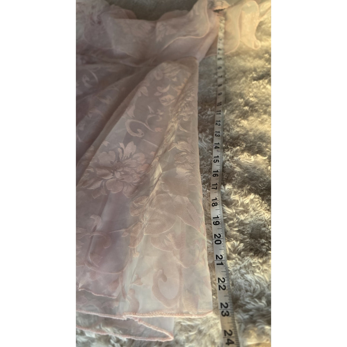 Vintage Y2K Blush Pink Floral Organza Mini Dress Sheer
