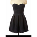 In Style Black Strapless Sweetheart Lace Fit & Flare Short Dress, Size S