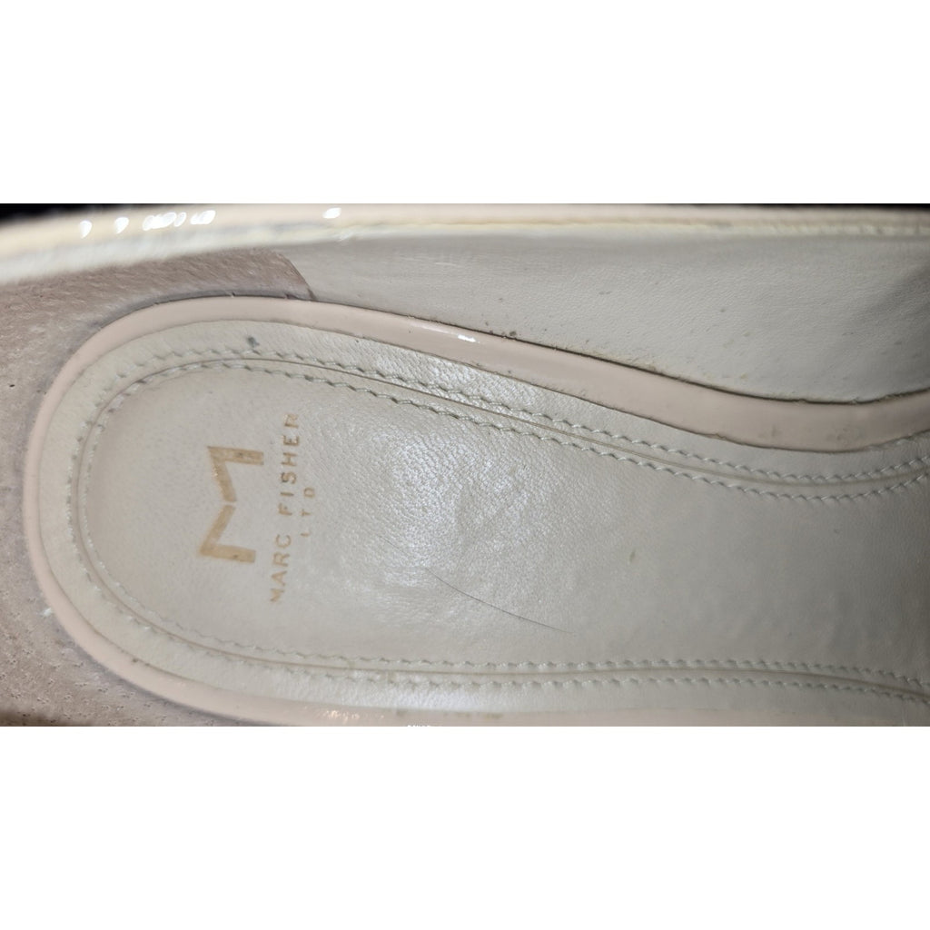 Marc Fisher LTD Zala Nude Patent/Leather Pointed Toe Block Heel Pumps Size 10M