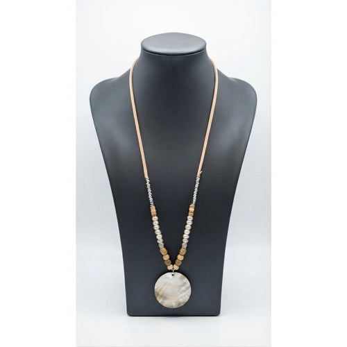 Authentic Tommy Bahama Mother of Pearl Shell Pendant Necklace - Resortwear Boho