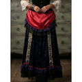 Vintage 90s Goth Victorian Steampunk Bustle Skirt Crimson Velvet Costume 32W