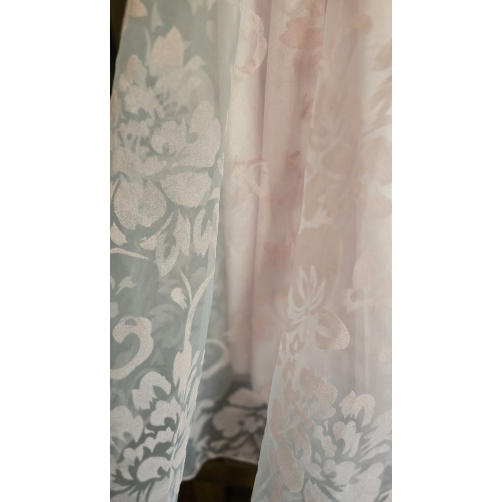 Vintage Y2K Blush Pink Floral Organza Mini Dress Sheer