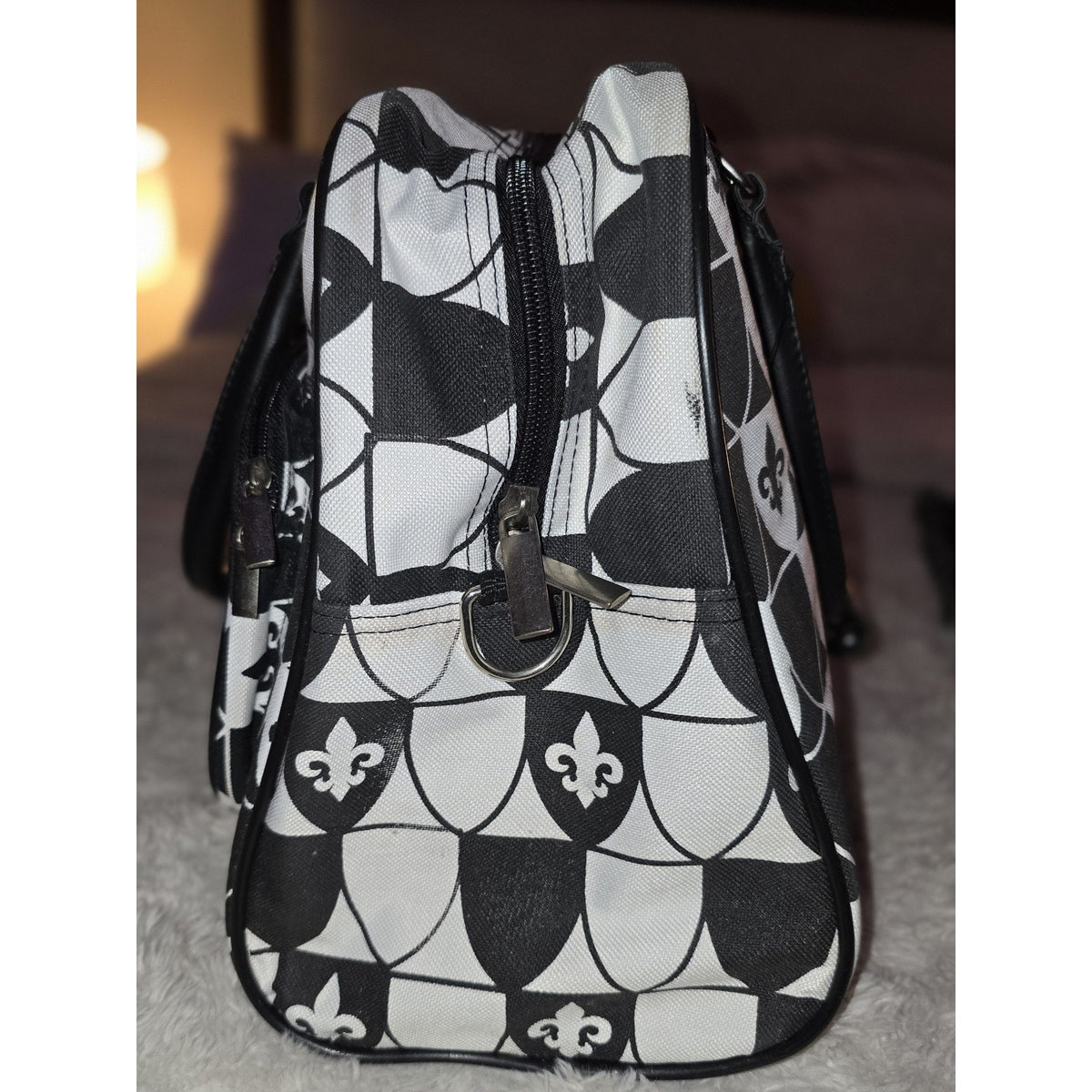 Vintage Y2K J.Carole Fleur-de-Lis Travel Bag Duffel Weekender