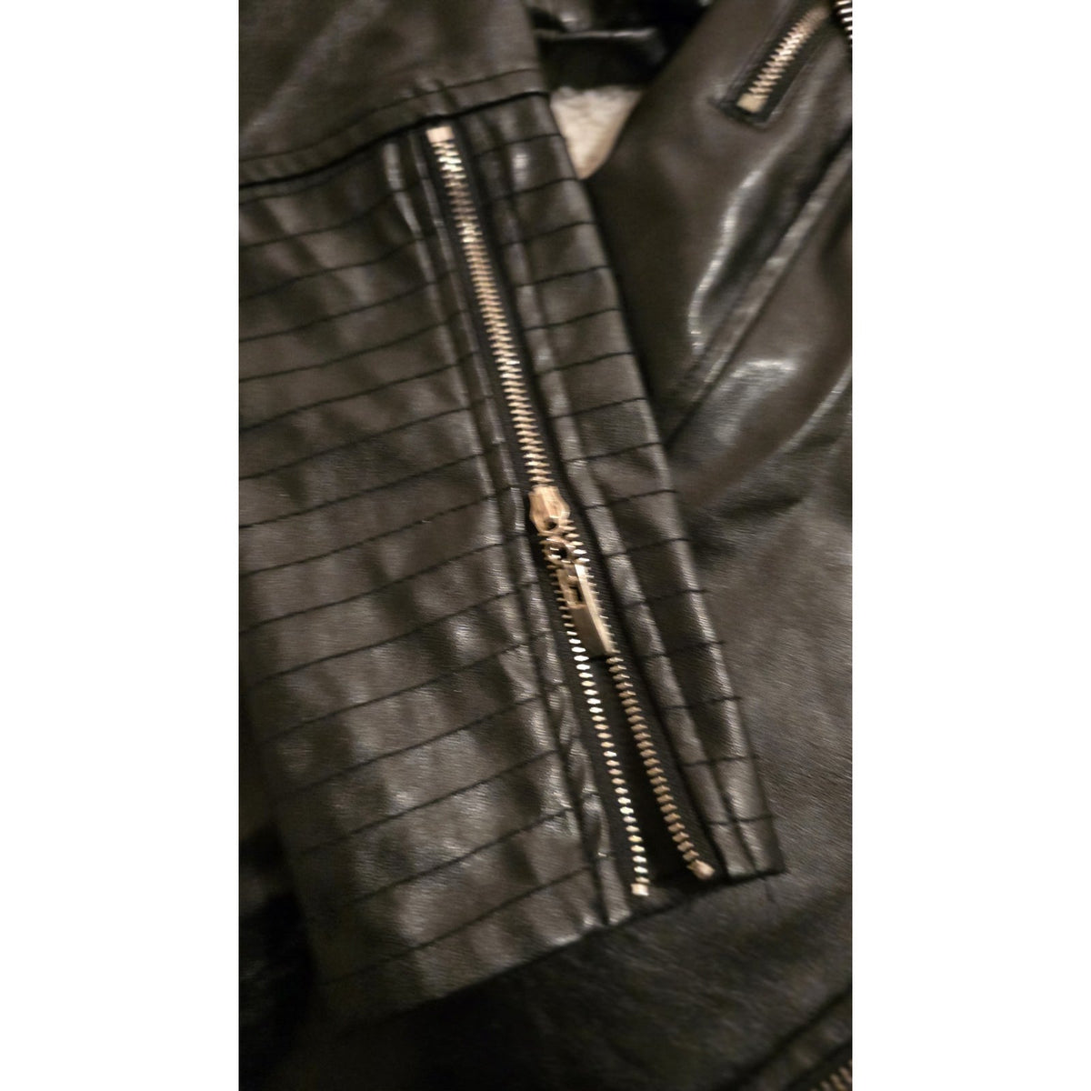 Y2k Fashion Nova Black Faux Leather Moto Biker Jacket – Women's Size S