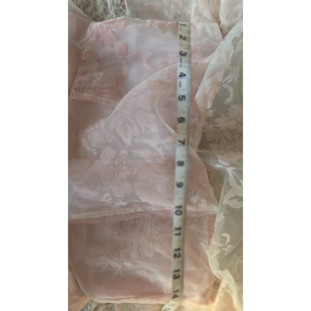 Vintage Y2K Blush Pink Floral Organza Mini Dress Sheer