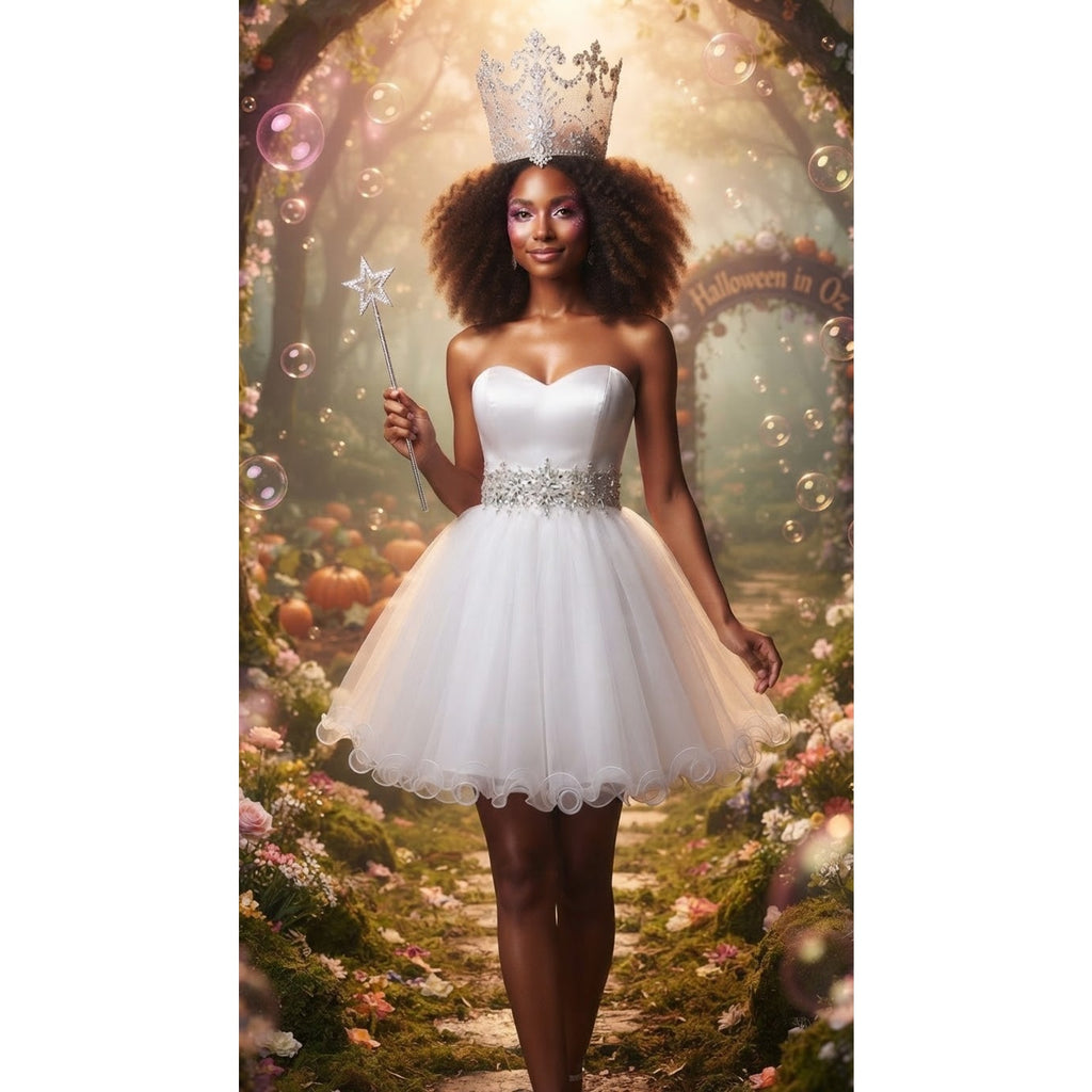 Vintage Star Box White Goth Glinda / Gothic Princess Costume Dress