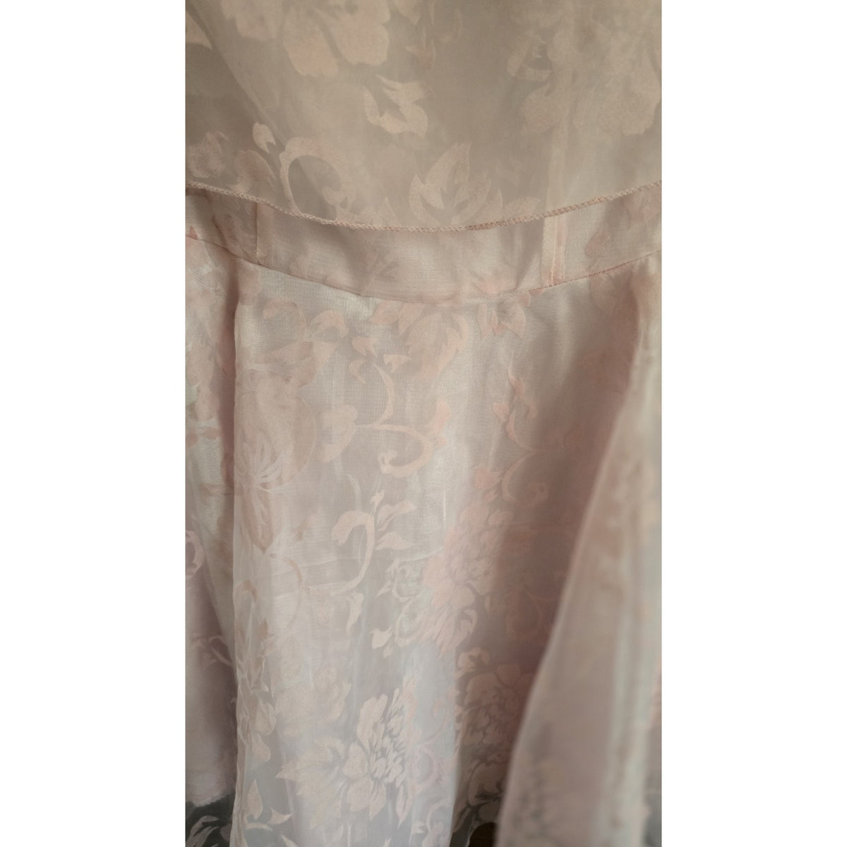 Vintage Y2K Blush Pink Floral Organza Mini Dress Sheer