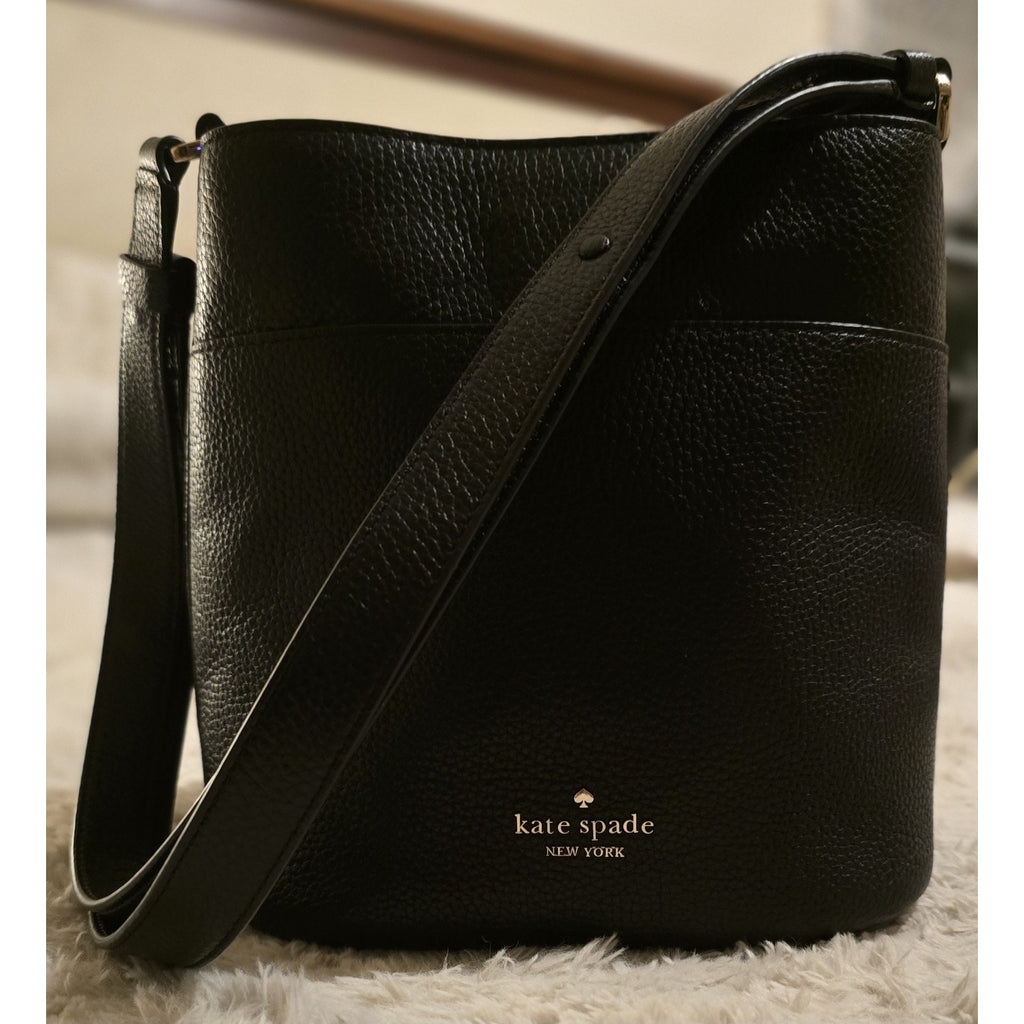 Kate Spade New York Leila Small Leather Black Bucket Bag