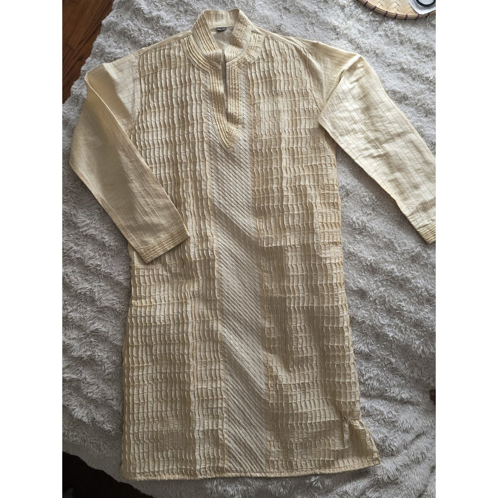 Vintage Y2K Men's Raw Silk Style Kurta Set – 2 Piece