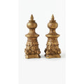 Vintage Southern Living at Home Innsbrook Gold Mantle Finials Pair Lrge 12"