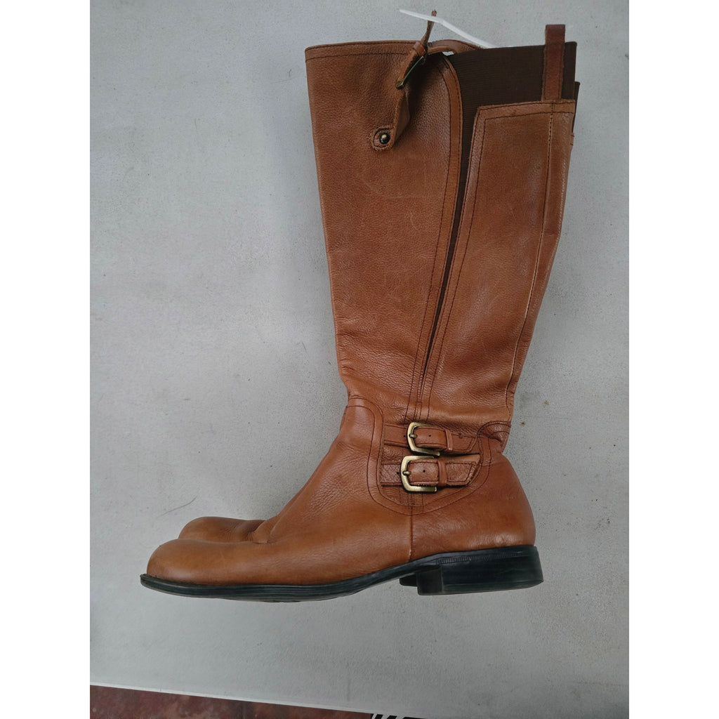 Naturalizer Johanna Brown Leather Wide Calf Riding Boots - Women's Size 9.5