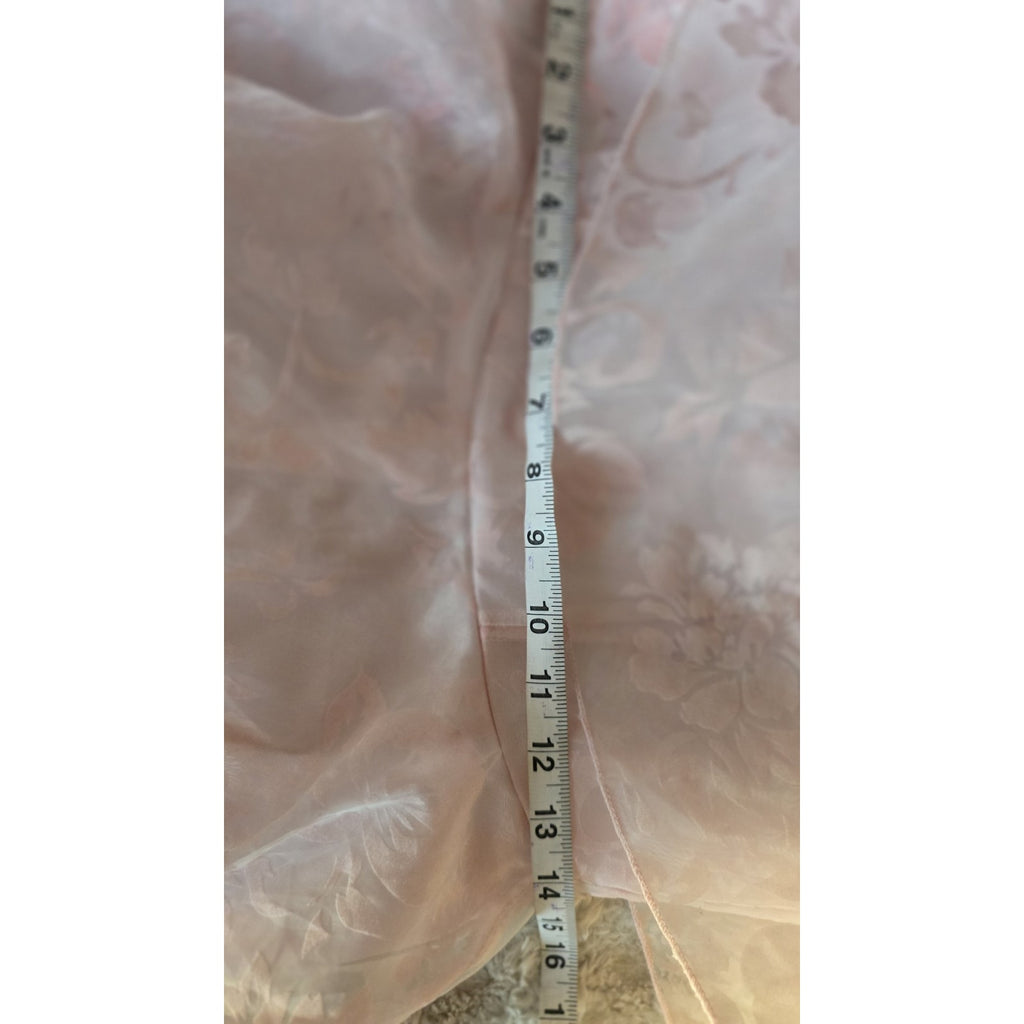 Vintage Y2K Blush Pink Floral Organza Mini Dress Sheer