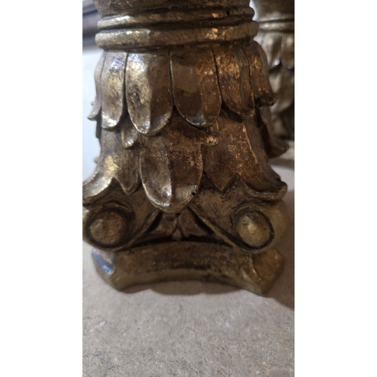 Vintage Southern Living at Home Innsbrook Gold Mantle Finials Pair Lrge 12"