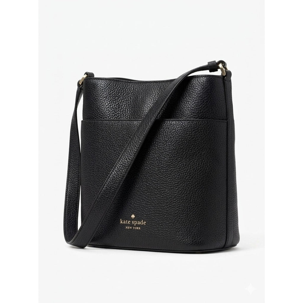 Kate Spade New York Leila Small Leather Black Bucket Bag
