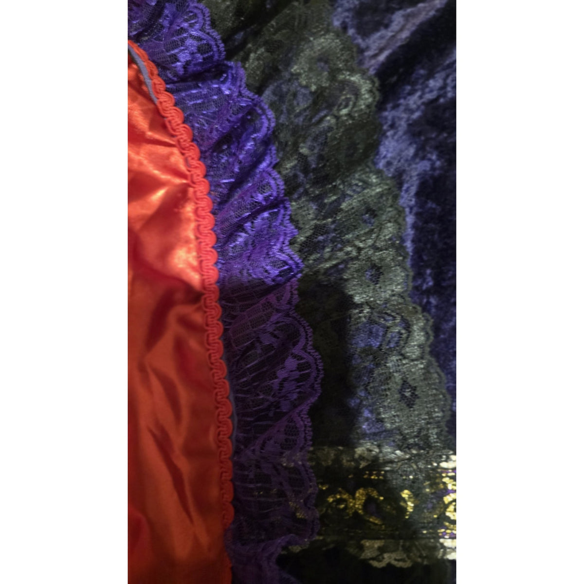 Vintage 90s Goth Victorian Steampunk Bustle Skirt Crimson Velvet Costume 32W
