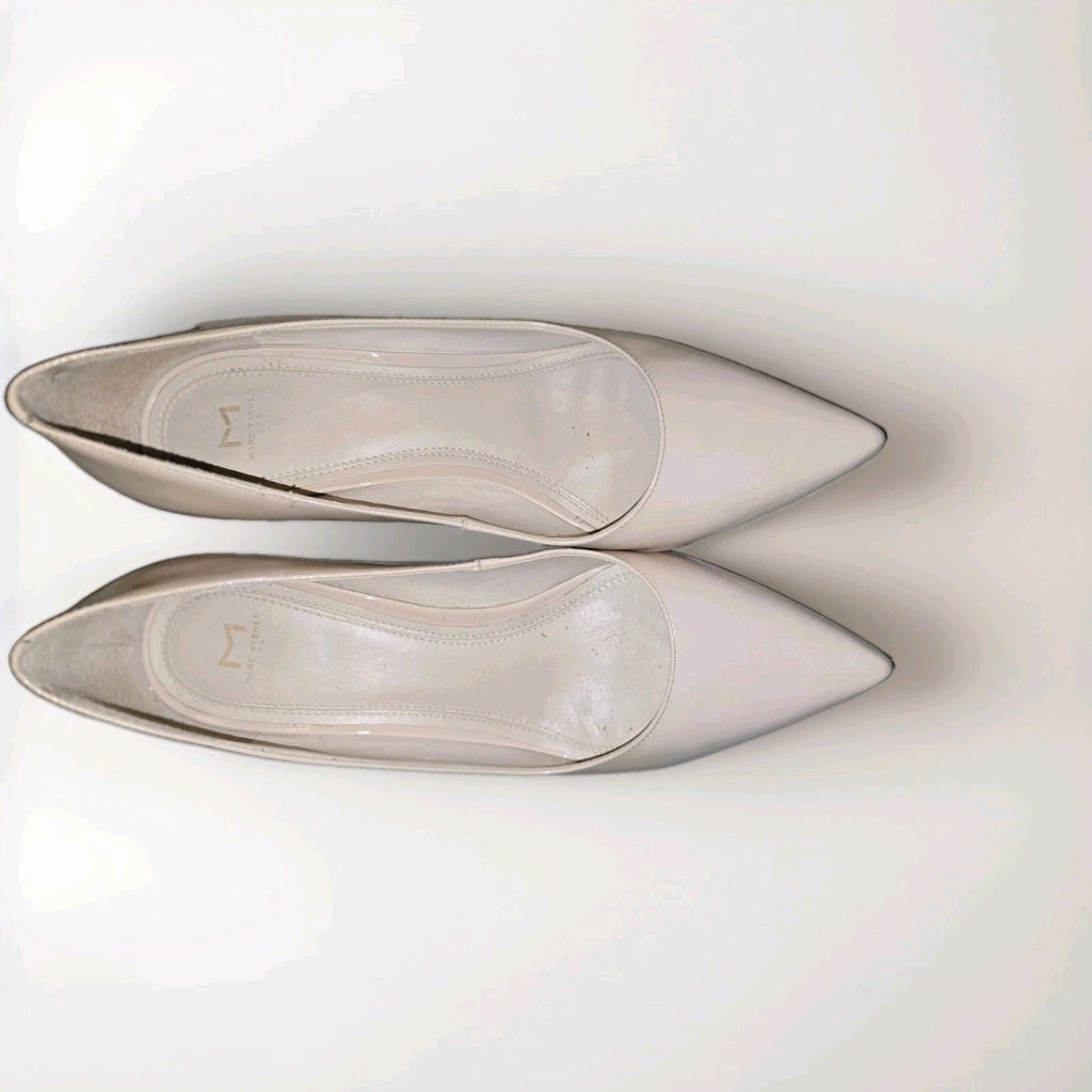 Marc Fisher LTD Zala Nude Patent/Leather Pointed Toe Block Heel Pumps Size 10M