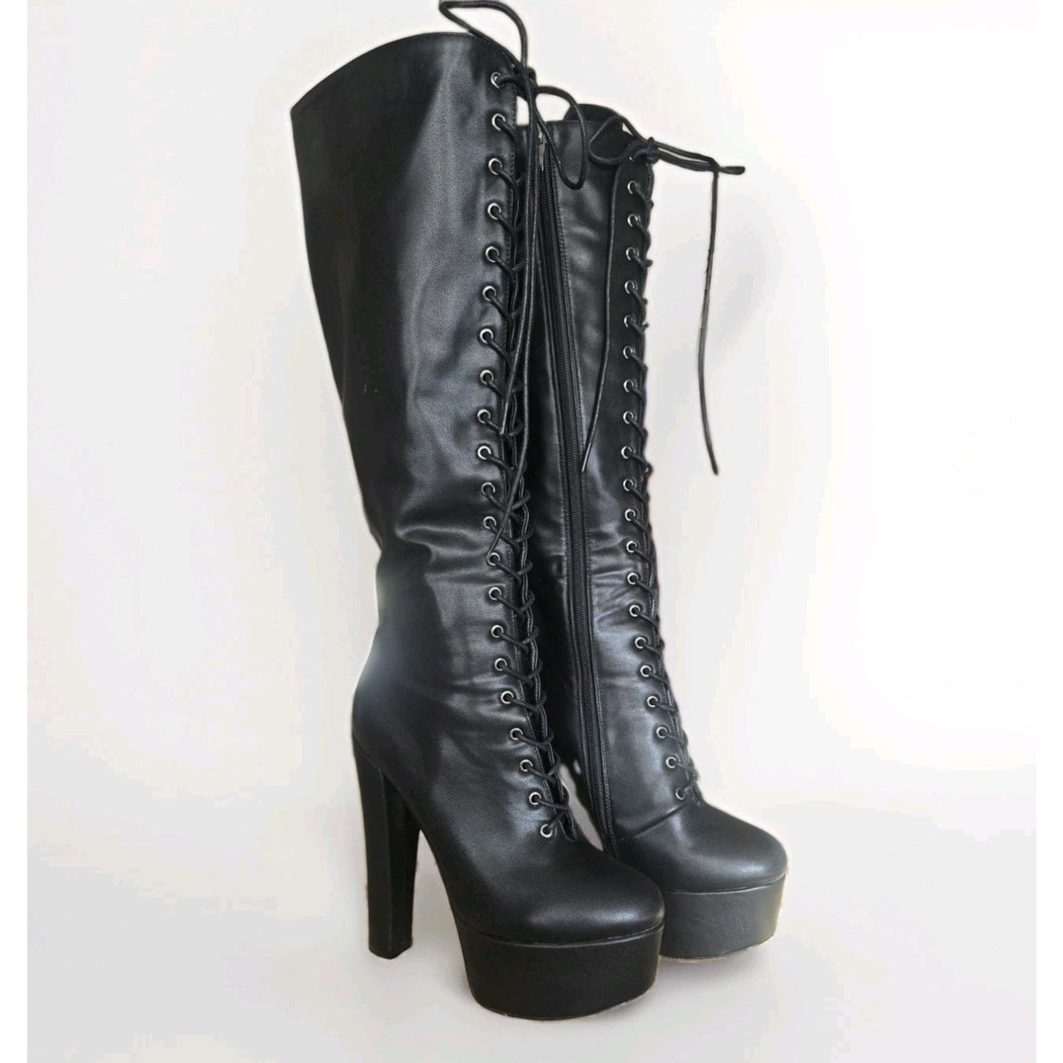 Castamere Womens High Heel Platform Lace Up Boots Goth Y2k Style