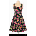 Donna Ricco New York Fit & Flare Floral Dress Size 8 Scoop Neck Knee Zip