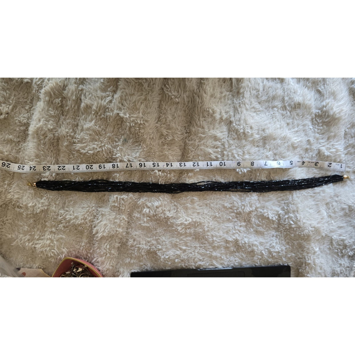 Stunning Vintage Multi-Strand Jet Black Bugle Bead Necklace